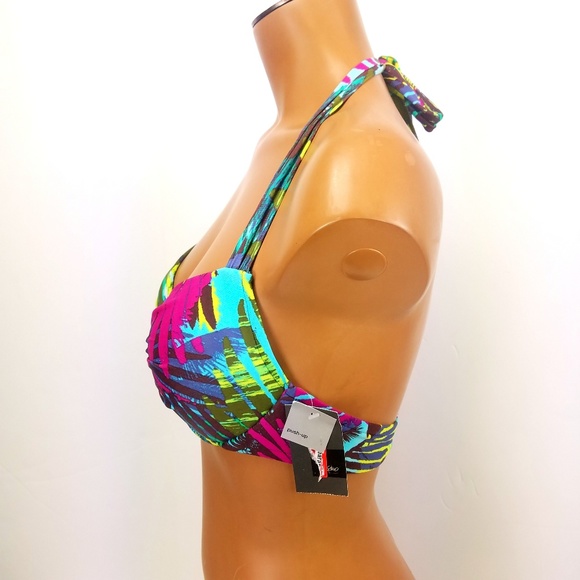 Mossimo Swimsuit Push Up Bikini Halter Floral Top - Picture 3 of 3